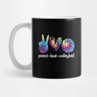 Peace Love Volleyball Player Tie Dye Style Women Teen Girls Mug